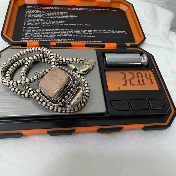 Silpada Sterling Silver 925 Wheat Link Chain Necklace Natural Stone Southwestern - Picture 12 of 12